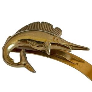 Vintage 1950s SWANK Goldtone Marlin Sailfish Tie Bar
